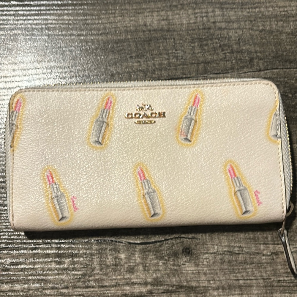 Coach lipstick print wallet